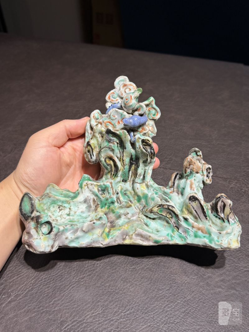 清康熙 粉彩福山寿海笔山 - 图3